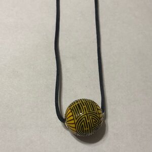 Yellow and Black Pendant Necklace